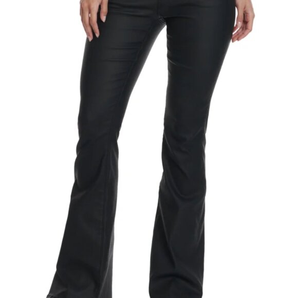 Rockin C Black Leather Flare pants, size 26 - Picture 5 of 7